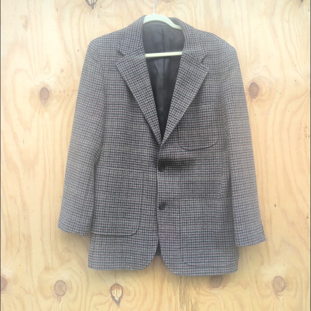 Vintage J. Crew Herringbone Tweed 100% Wool Sport Coat Men's 38R